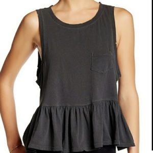 We The Free Distressed Ruffle Tank